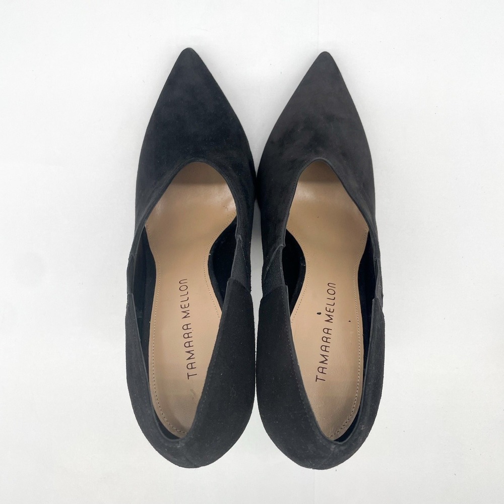 Tamara Mellon Womens 40 10 Pump Shoes Black Suede Pointed Toe‎ Stiletto Heels - Picture 7 of 12